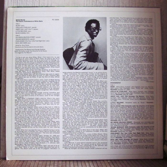 Платівка Майлз Девіс -| Miles Davis – Basic Miles - The Classic Performances Of Miles Davis