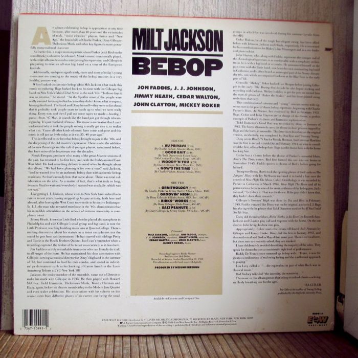 Платівка Мілт Джексон | Milt Jackson - Bebop