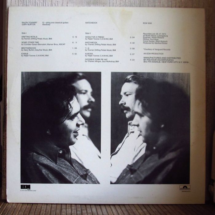 Платівка Ральф Таунер | Ralph Towner / Gary Burton – Matchbook