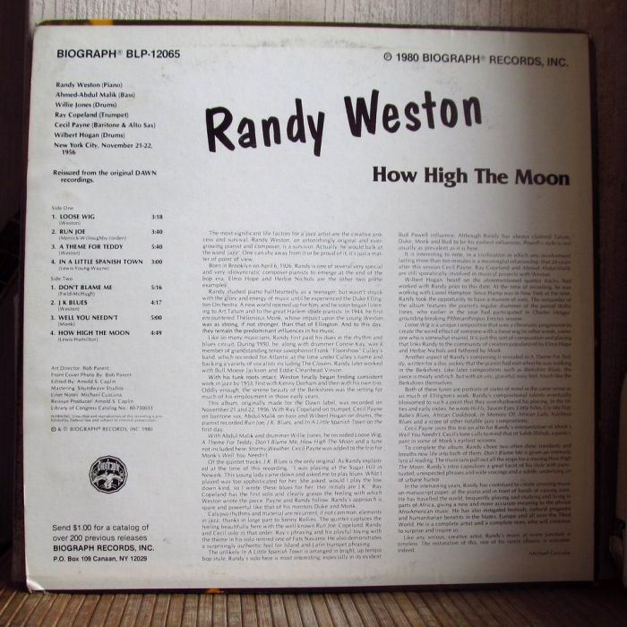 Платівка Ренді Вестон | Randy Weston – How High The Moon