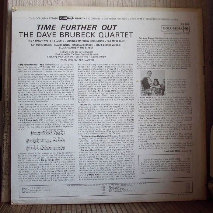 Платівка Зе Дейв Брубек Квартет | The Dave Brubeck Quartet – Time Further Out (Miro Reflections)