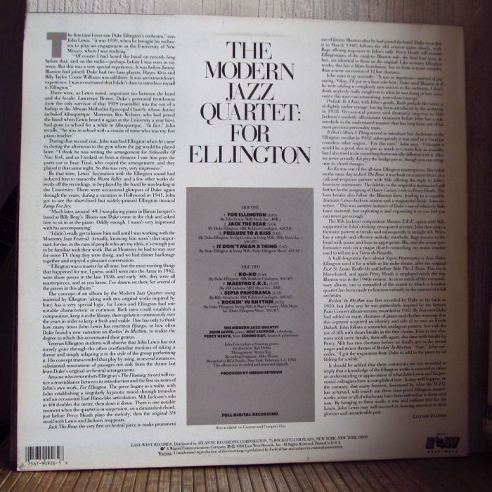 Платівка Модерн Джаз Квартет|The Modern Jazz Quartet – For Ellington