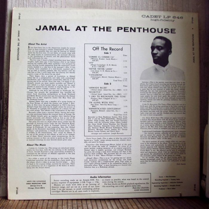 Платівка Ахмад Джамал | Ahmad Jamal – Jamal At The Penthouse