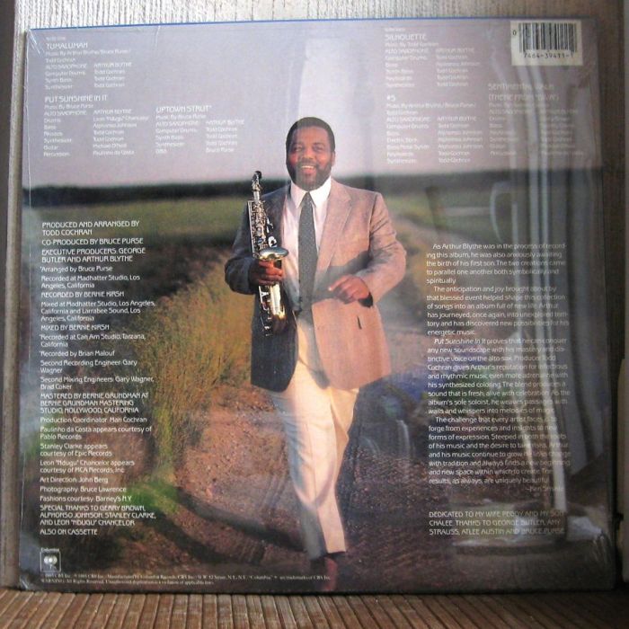 Платівка Артур Блайт | Arthur Blythe – Put Sunshine In It