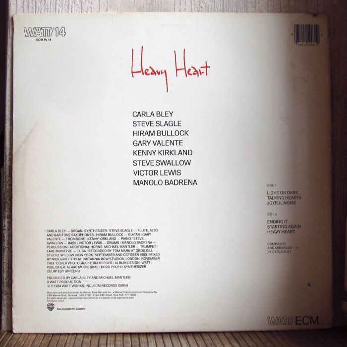Платівка Карла Блей|Carla Bley – Heavy Heart