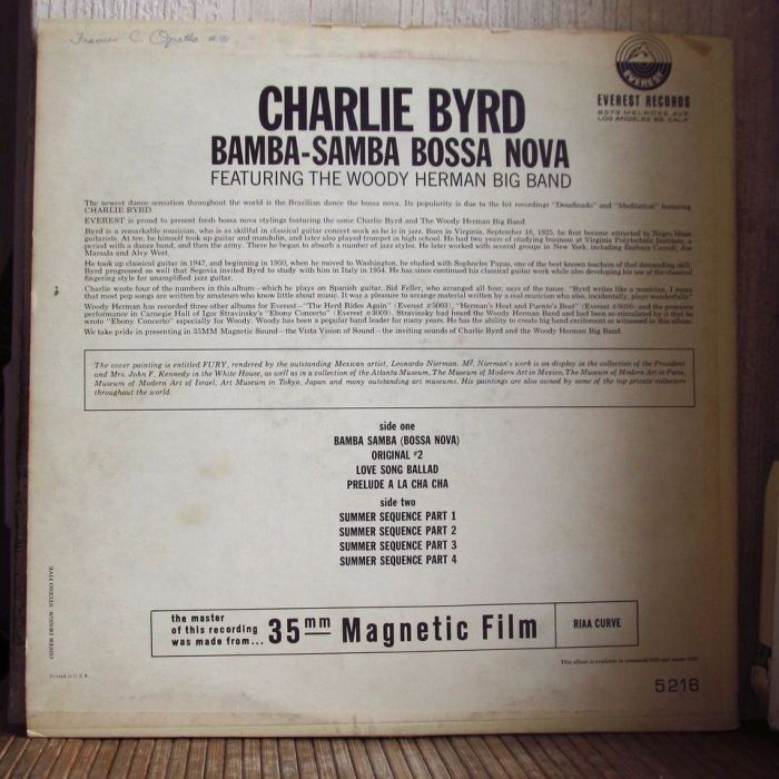 Платівка Чарлі Берд | Charlie Byrd Featuring The Woody Herman Big Band – Bamba-Samba Bossa Nova