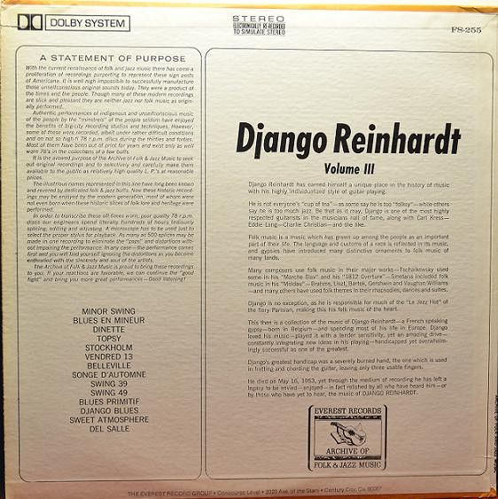 Платівка Джанго Рейнхардт | Django Reinhardt – Django Reinhardt (Volume III)