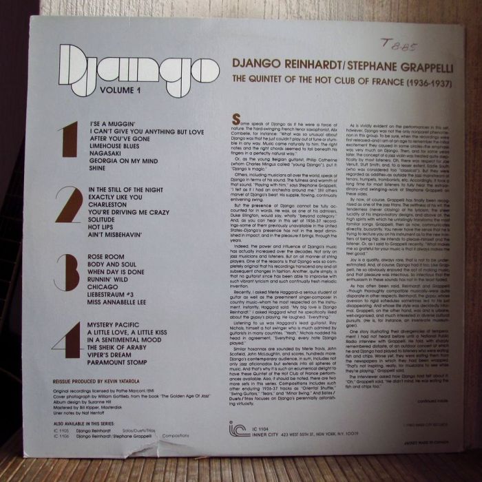 Платівка Джанго Рейнхардт | Django Reinhardt / Stephane Grappelli – The Quintet Of The Hot Club Of France (1936-1937) Django Volume 1