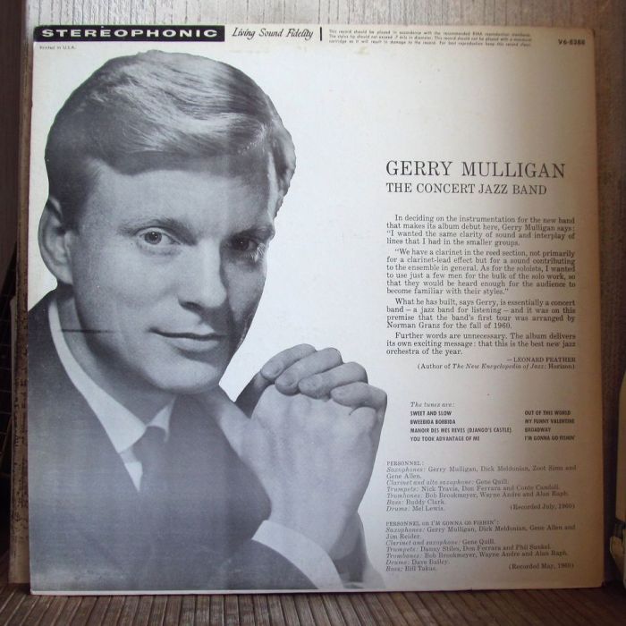 Платівка Джеррі Малліган | Gerry Mulligan – The Concert Jazz Band