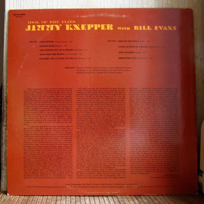 Платівка Джиммі Неппер| Jimmy Knepper With Bill Evans – Idol Of The Flies
