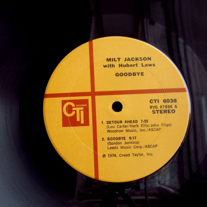Платівка Мілт Джексон З Milt Jackson With Hubert Laws – Goodbye