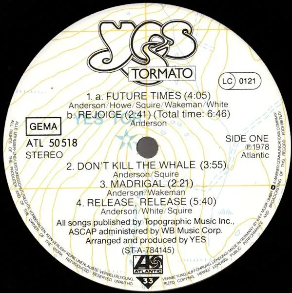 Платівка Yes – Tormato | Так – Тормато