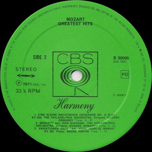 Платівка Mozart – Greatest Hits | Моцарт