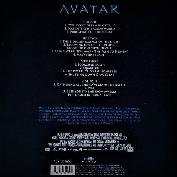 Платівка James Horner – Avatar (Music From The Motion Picture)|Джеймс Хорнер-Аватар:музика з фільму(2xLP)