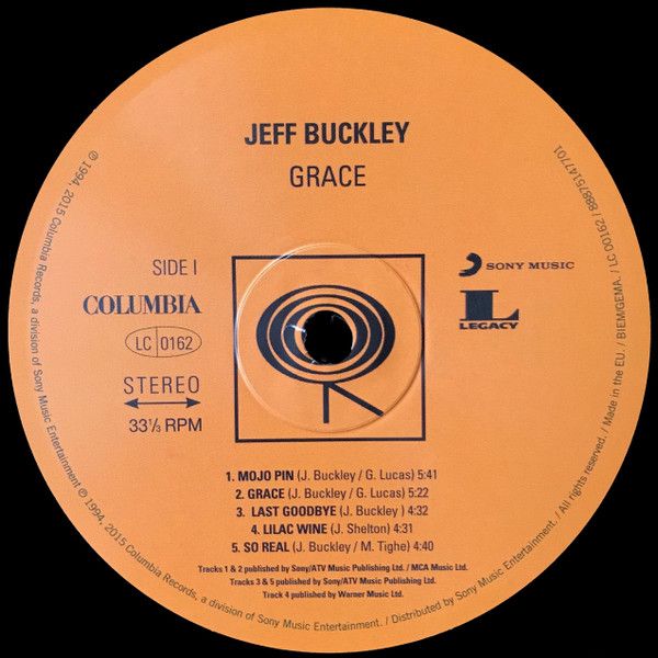 Платівка Jeff Buckley – Grace|Джефф Баклі-Благодать