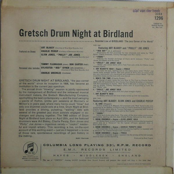 Платівка Art Blakey, Charlie Persip, Elvin Jones & "Philly" Joe Jones – Gretsch Drum Night At Birdland