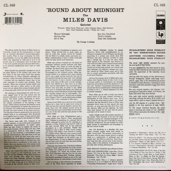 Платівка Miles Davis - Round About Midnight|Майлз Девіс-Приблизно опівночі