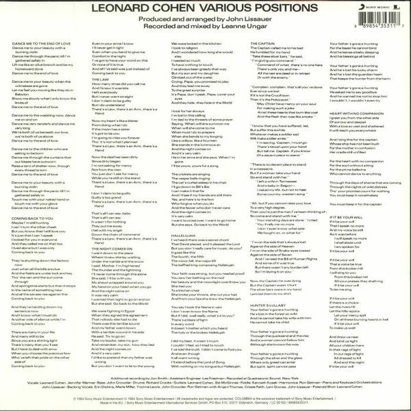 Leonard Cohen - Various Positions | Леонард Коен