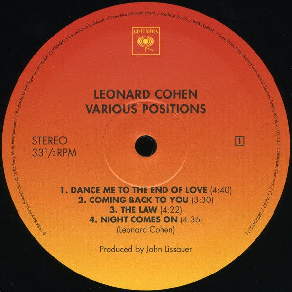 Leonard Cohen - Various Positions | Леонард Коен