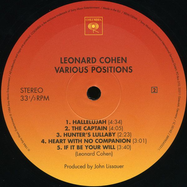 Leonard Cohen - Various Positions | Леонард Коен