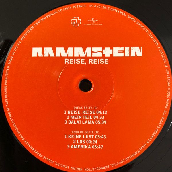 Платівка Рамштайн - Подорож, подорож | Rammstein – Reise, Reise(2xLP)