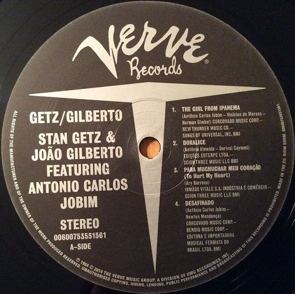 Платівка Stan Getz/Joao Gilberto - Getz/Gilberto|Стен Гетц і Жоао Гілберту