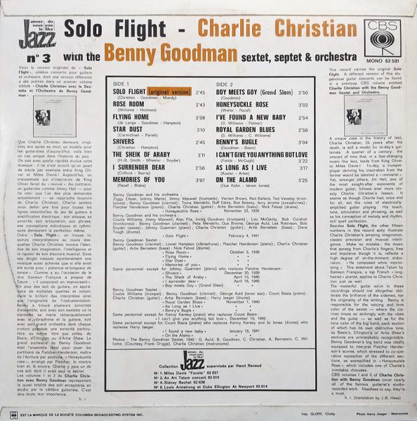 Платівка Charlie Christian With The Benny Goodman Sextet –Solo Flight |Чарлі Крістіан із секстетом Бенні Гудмена