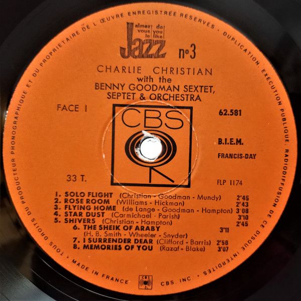 Платівка Charlie Christian With The Benny Goodman Sextet –Solo Flight |Чарлі Крістіан із секстетом Бенні Гудмена