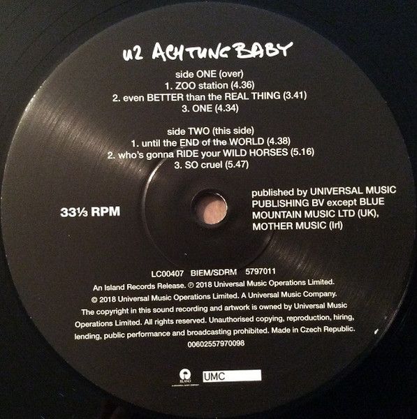 Платівка U2 – Achtung Baby|U2-Увага малюк(2xLP)