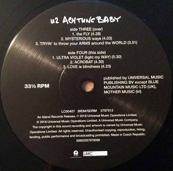 Платівка U2 – Achtung Baby|U2-Увага малюк(2xLP)