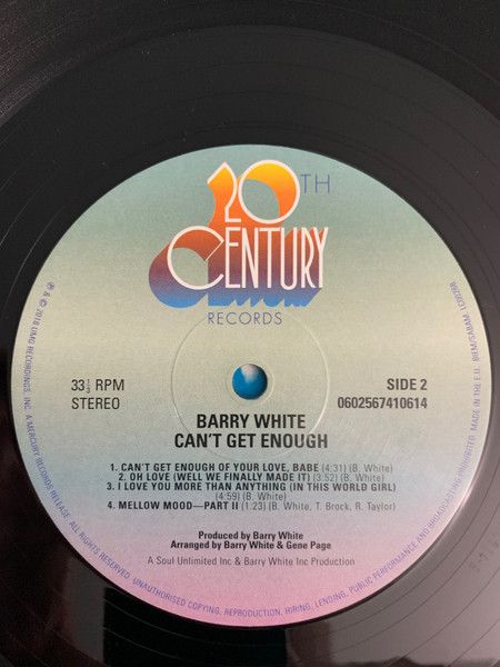 Платівка Barry White – Can't Get Enough|Баррі Уайт-Не можу отримати достатньо