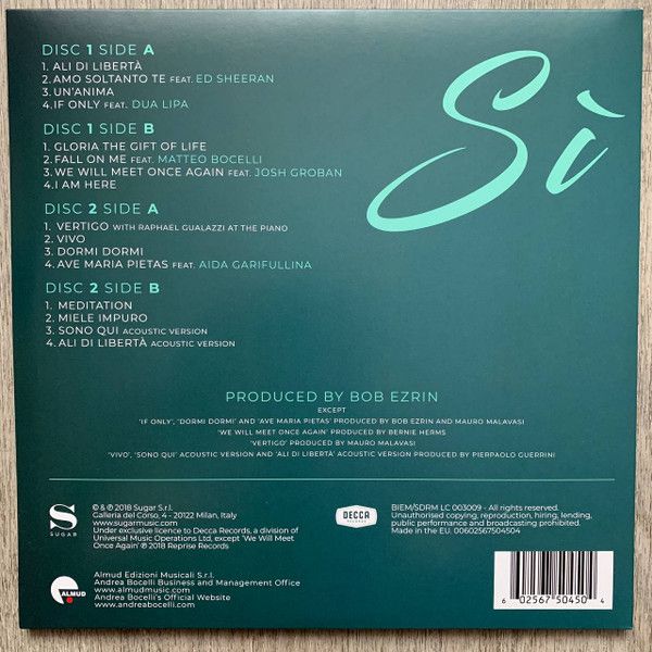 Платівка Andrea Bocelli – Si|Андреа Бочеллі-Так(2xLP)