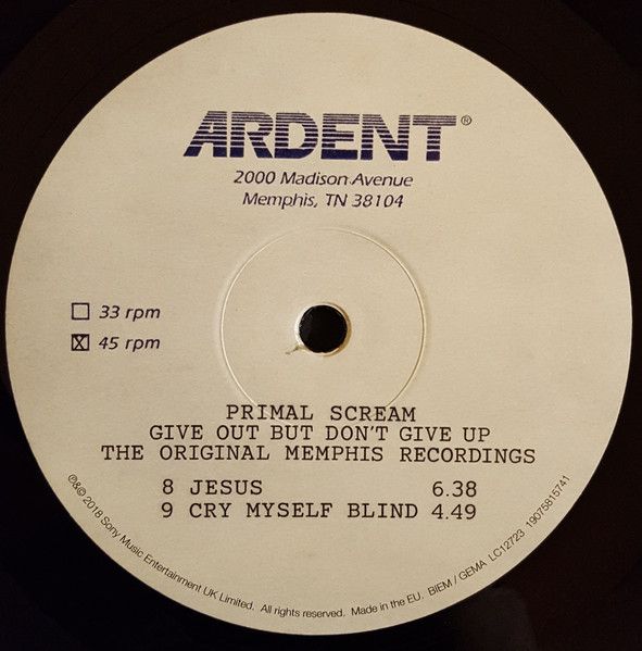 Платівка Primal Scream – Give Out But Don't Give Up (The Original Memphis Recordings)|Первісний крик-Віддавати, але не здаватися(2xLP)