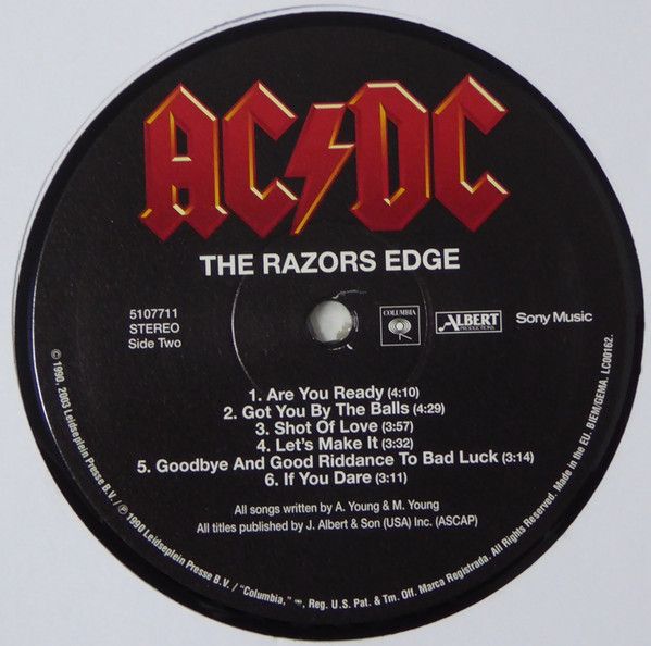 Платівка AC/DC - The Razors Edge|ЕЙСІ/ДІСІ-Лезо бритви
