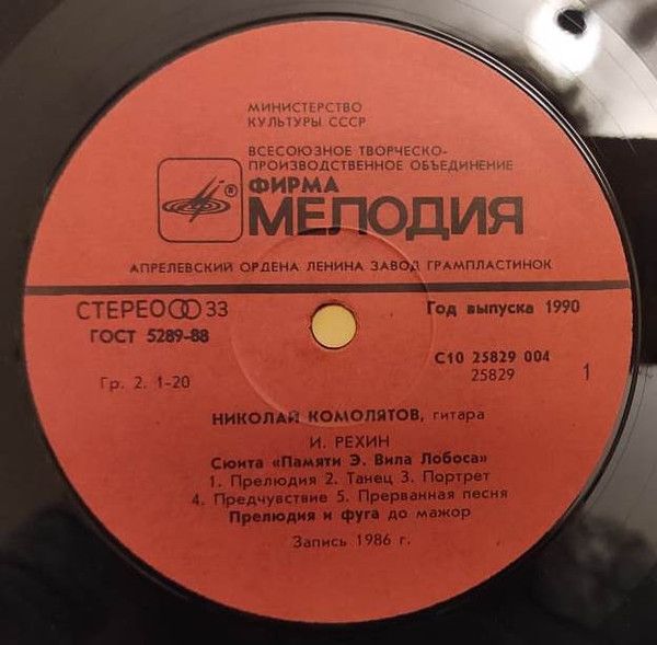 Платівка Микола Комолятов – Гітара
