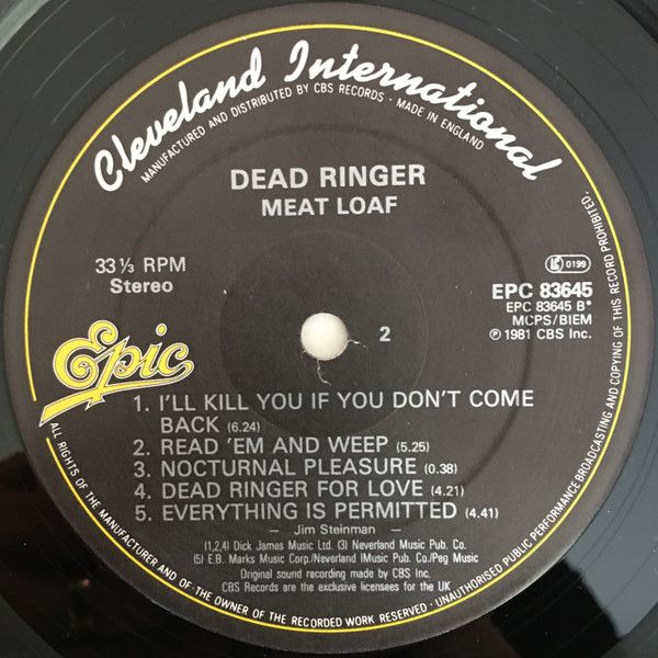 Платівка Meat Loaf – Dead Ringer | Міт Лоуф