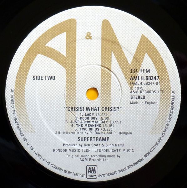 Платівка Supertramp – Crisis? What Crisis?
