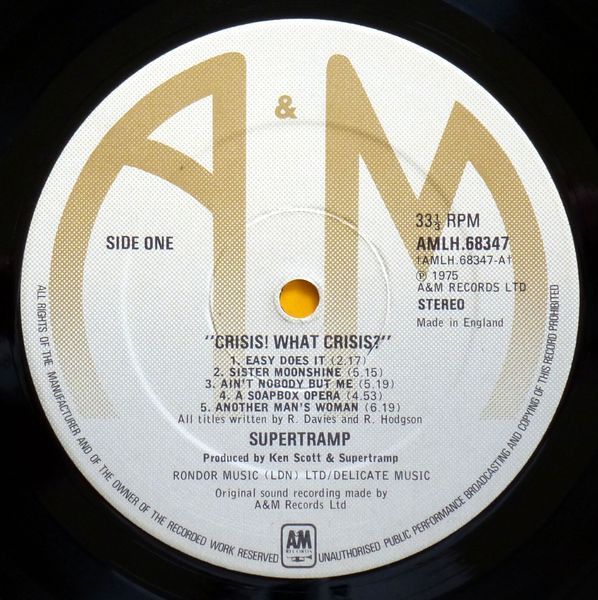 Платівка Supertramp – Crisis? What Crisis?
