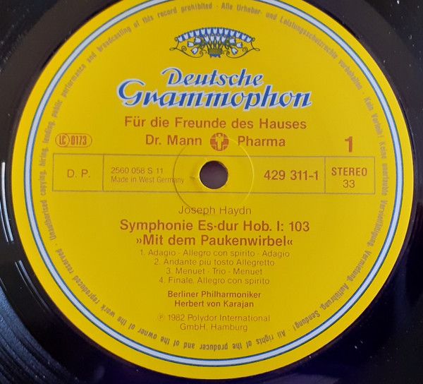 Платівка Berliner Philharmoniker, Joseph Haydn, Herbert von Karajan | Берлінський філармонічний оркестр- Йозеф Гайдн