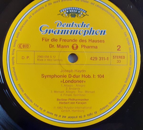 Платівка Berliner Philharmoniker, Joseph Haydn, Herbert von Karajan | Берлінський філармонічний оркестр- Йозеф Гайдн