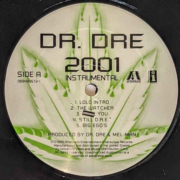 Платівка Dr. Dre – 2001 (Instrumentals Only)|Доктор Дре(2xLP)