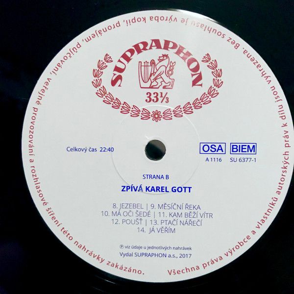 Платівка Karel Gott – Zpívá Karel Gott|Карел Готт