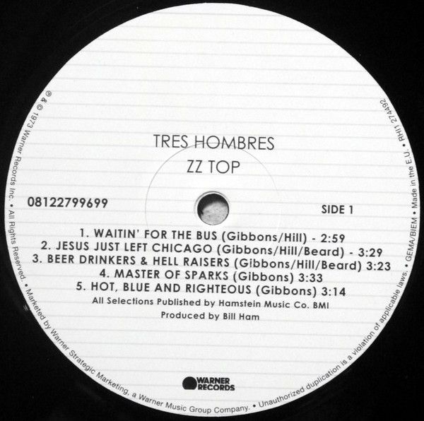 Платівка ZZ Top – Tres Hombres|ZZ Top-Tроє чоловіків