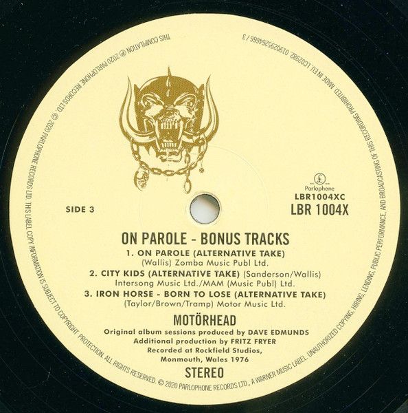 Платівка Motörhead – On Parole|Motorhead – Умовно-дострокове звільнення (2xLP)