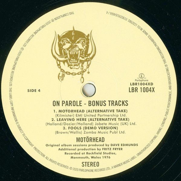 Платівка Motörhead – On Parole|Motorhead – Умовно-дострокове звільнення (2xLP)