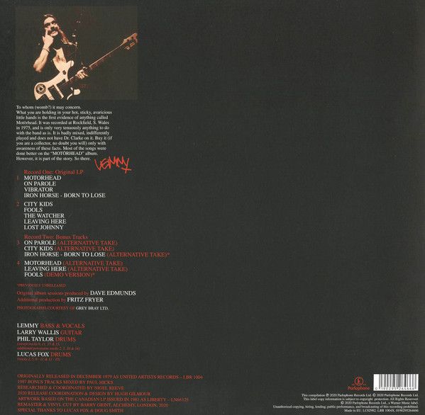 Платівка Motörhead – On Parole|Motorhead – Умовно-дострокове звільнення (2xLP)
