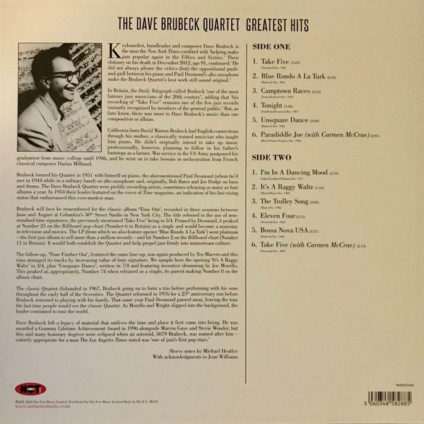 Платівка The Dave Brubeck Quartet – Greatest Hits|Квартет Дейва Брубека