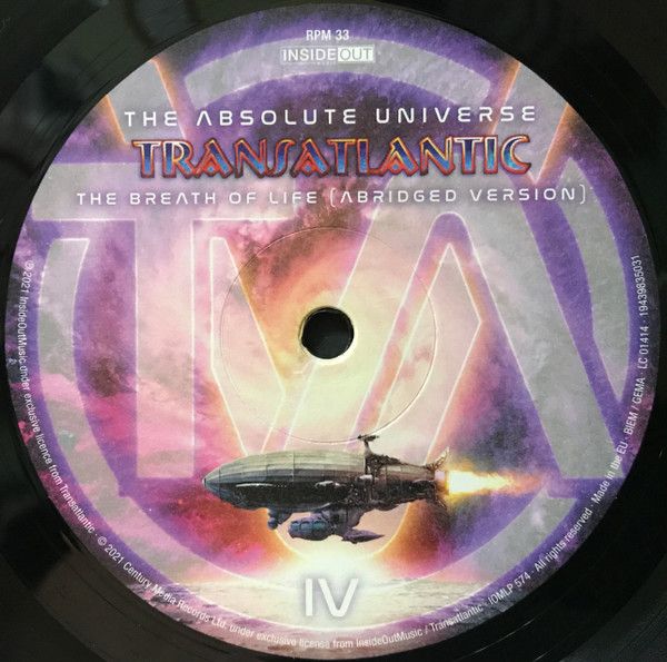 Платівка TransAtlantic – The Absolute Universe - The Breath Of Life(Abridged Version)|Трансатлантичний-Абсолютний Всесвіт(Скорочена версія)(2xLP+CD)