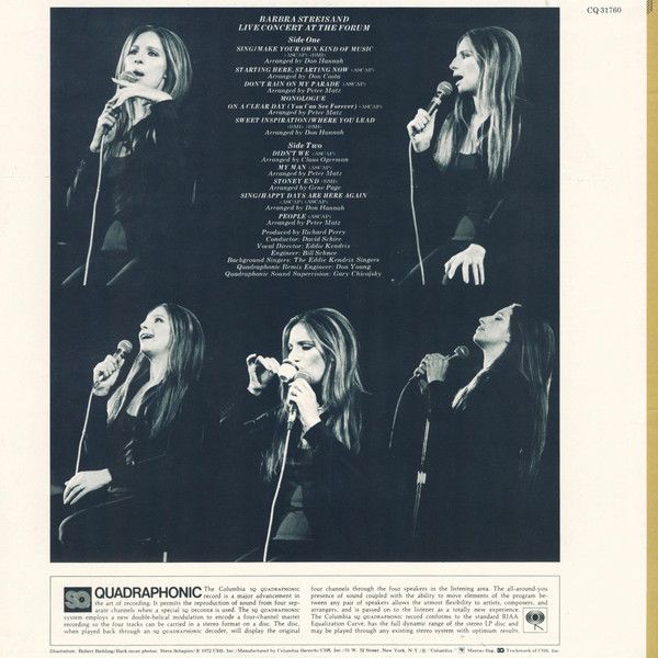 Платівка Barbra Streisand – Live Concert At The Forum| Барбара Стрейзанд