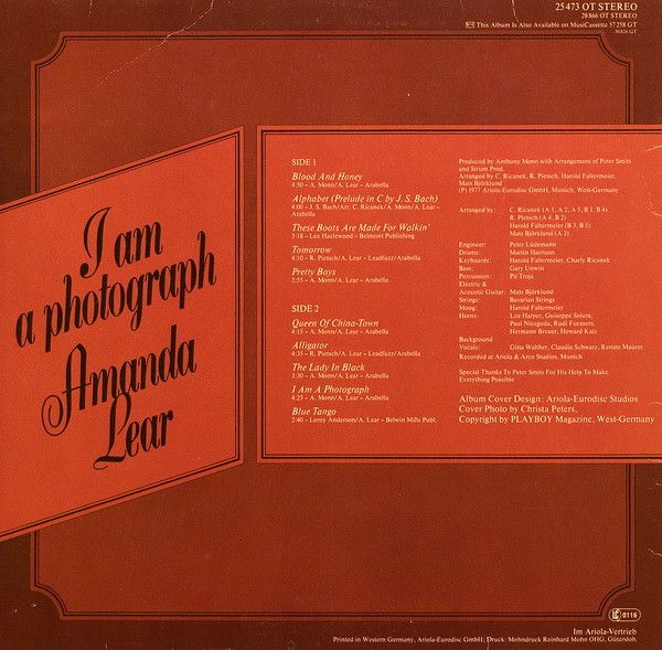 Платівка Amanda Lear - I Am A Photograph|Аманда Лір-Я фотографія